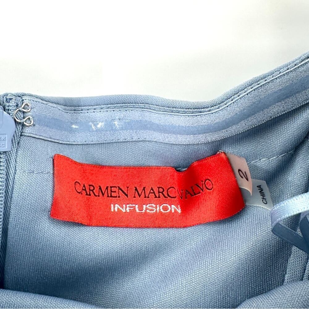 NEW Carmen Marc Valvo Maxi Dress Sz 2 Blue - Picture 4 of 7